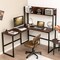 Reversible L-Shaped Corner Desk with Storage Bookshelf and Open Storage Hutch